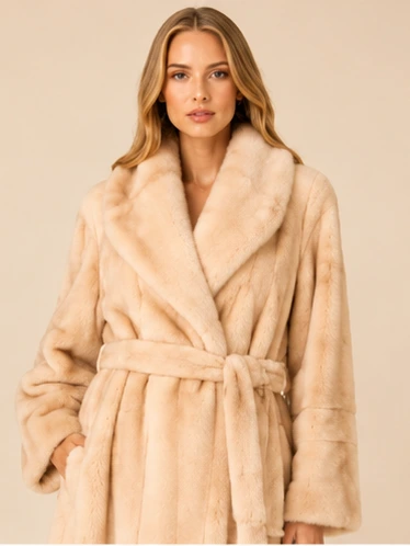 Chevron Mink Coat